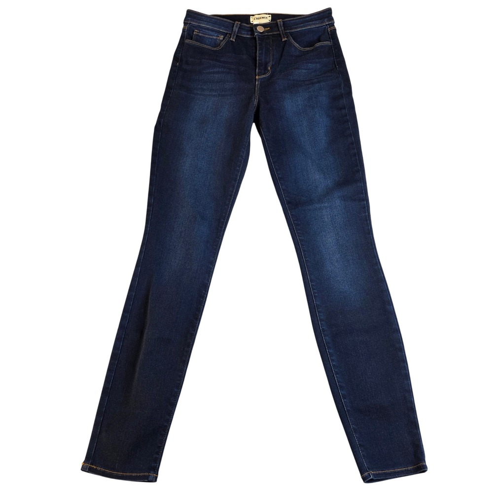 L'AGENCE Marguerite Skinny Jeans Womens 26/2 Blue Stretch  High Rise Tacoma Wash